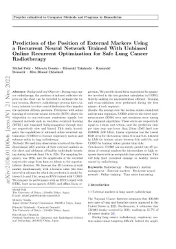 Prediction of the Position of External Markers Using a Recurrent Neural
  Network Trained With Unbiased Online Recurrent Optimization for Safe Lung
  Cancer Radiotherapy
