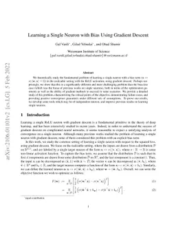 Learning a Single Neuron with Bias Using Gradient Descent