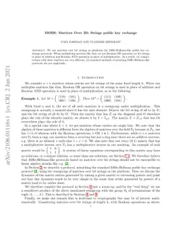 MOBS (Matrices Over Bit Strings) public key exchange