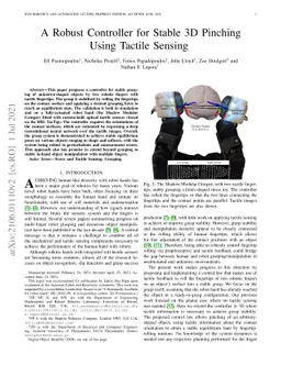 A Robust Controller for Stable 3D Pinching using Tactile Sensing