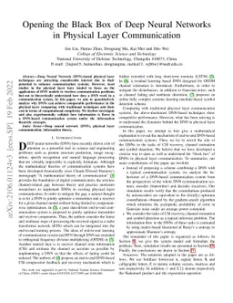 Opening the Black Box of Deep Neural Networks in Physical Layer
  Communication