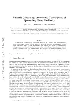 Smooth Q-learning: Accelerate Convergence of Q-learning Using Similarity
