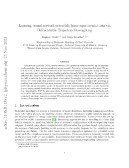 Learning neural network potentials from experimental data via
  Differentiable Trajectory Reweighting