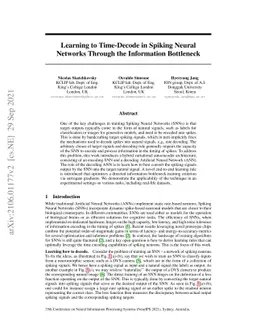 Learning to Time-Decode in Spiking Neural Networks Through the
  Information Bottleneck