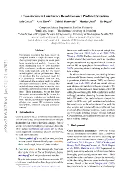 Cross-document Coreference Resolution over Predicted Mentions