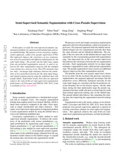 Semi-Supervised Semantic Segmentation with Cross Pseudo Supervision