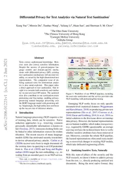Differential Privacy for Text Analytics via Natural Text Sanitization