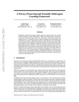 A Privacy-Preserving and Trustable Multi-agent Learning Framework