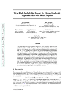 Tight High Probability Bounds for Linear Stochastic Approximation with
  Fixed Stepsize