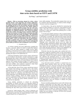 Grasp stability prediction with time series data based on STFT and LSTM