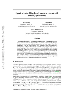 Spectral embedding for dynamic networks with stability guarantees