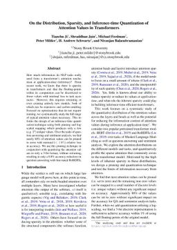On the Distribution, Sparsity, and Inference-time Quantization of
  Attention Values in Transformers