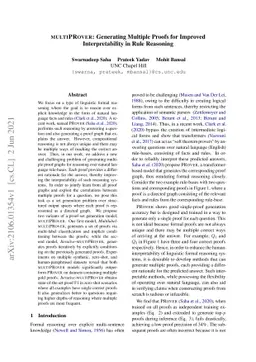 multiPRover: Generating Multiple Proofs for Improved Interpretability in
  Rule Reasoning