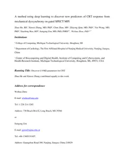 A method using deep learning to discover new predictors of CRT response
  from mechanical dyssynchrony on gated SPECT MPI