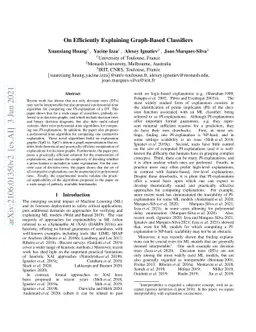 On Efficiently Explaining Graph-Based Classifiers