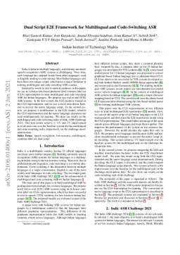 Dual Script E2E framework for Multilingual and Code-Switching ASR