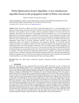 Ebola Optimization Search Algorithm (EOSA): A new metaheuristic
  algorithm based on the propagation model of Ebola virus disease
