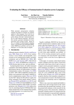 Evaluating the Efficacy of Summarization Evaluation across Languages