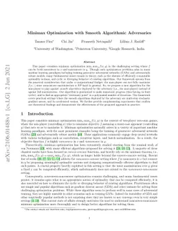 Minimax Optimization with Smooth Algorithmic Adversaries