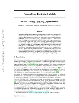 Personalizing Pre-trained Models