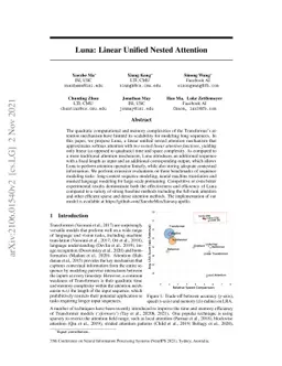 Luna: Linear Unified Nested Attention