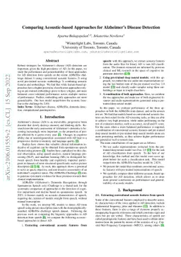 Comparing Acoustic-based Approaches for Alzheimer's Disease Detection