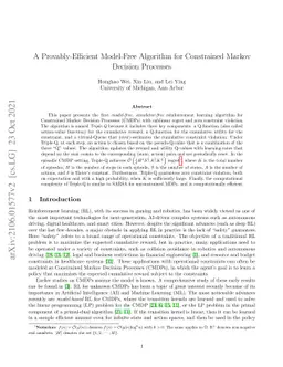 A Provably-Efficient Model-Free Algorithm for Constrained Markov
  Decision Processes