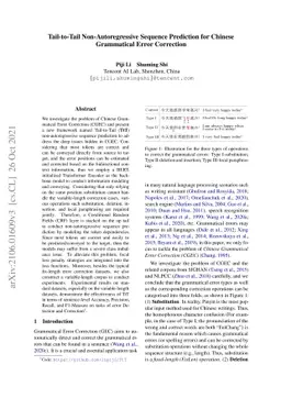 Tail-to-Tail Non-Autoregressive Sequence Prediction for Chinese
  Grammatical Error Correction