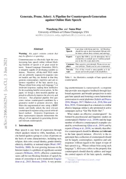 Generate, Prune, Select: A Pipeline for Counterspeech Generation against
  Online Hate Speech