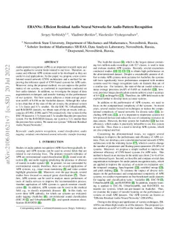 ERANNs: Efficient Residual Audio Neural Networks for Audio Pattern
  Recognition