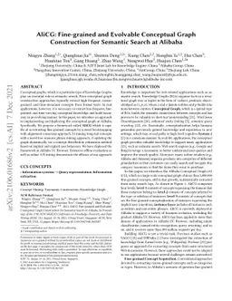 AliCG: Fine-grained and Evolvable Conceptual Graph Construction for
  Semantic Search at Alibaba