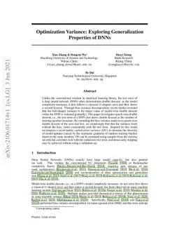 Optimization Variance: Exploring Generalization Properties of DNNs