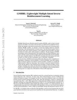 LiMIIRL: Lightweight Multiple-Intent Inverse Reinforcement Learning