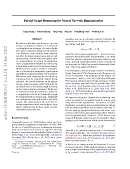 Partial Graph Reasoning for Neural Network Regularization