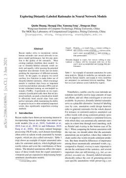 Exploring Distantly-Labeled Rationales in Neural Network Models