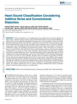 Heart Sound Classification Considering Additive Noise and Convolutional
  Distortion