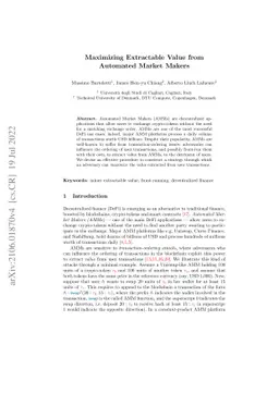 Maximizing Extractable Value from Automated Market Makers