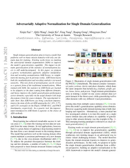 Adversarially Adaptive Normalization for Single Domain Generalization