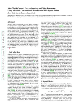 Joint Multi-Channel Dereverberation and Noise Reduction Using a Unified
  Convolutional Beamformer With Sparse Priors
