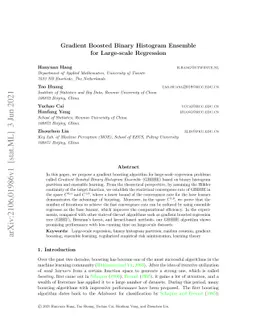 Gradient Boosted Binary Histogram Ensemble for Large-scale Regression