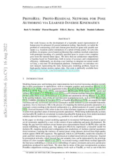 ProtoRes: Proto-Residual Network for Pose Authoring via Learned Inverse
  Kinematics