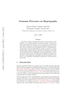 Gaussian Processes on Hypergraphs