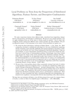 Local Problems on Trees from the Perspectives of Distributed Algorithms,
  Finitary Factors, and Descriptive Combinatorics