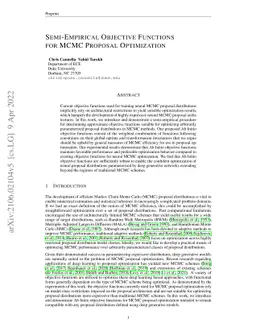 Semi-Empirical Objective Functions for MCMC Proposal Optimization
