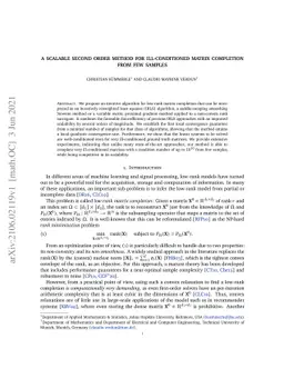 A Scalable Second Order Method for Ill-Conditioned Matrix Completion
  from Few Samples