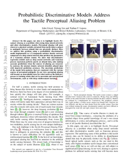 Probabilistic Discriminative Models Address the Tactile Perceptual
  Aliasing Problem