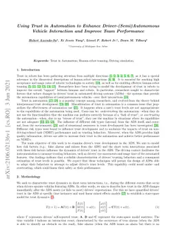 Using Trust in Automation to Enhance Driver-(Semi)Autonomous Vehicle
  Interaction and Improve Team Performance