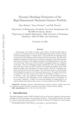 Dynamic Shrinkage Estimation of the High-Dimensional Minimum-Variance
  Portfolio