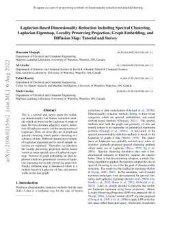 Laplacian-Based Dimensionality Reduction Including Spectral Clustering,
  Laplacian Eigenmap, Locality Preserving Projection, Graph Embedding, and
  Diffusion Map: Tutorial and Survey