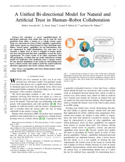 A Unified Bi-directional Model for Natural and Artificial Trust in
  Human-Robot Collaboration